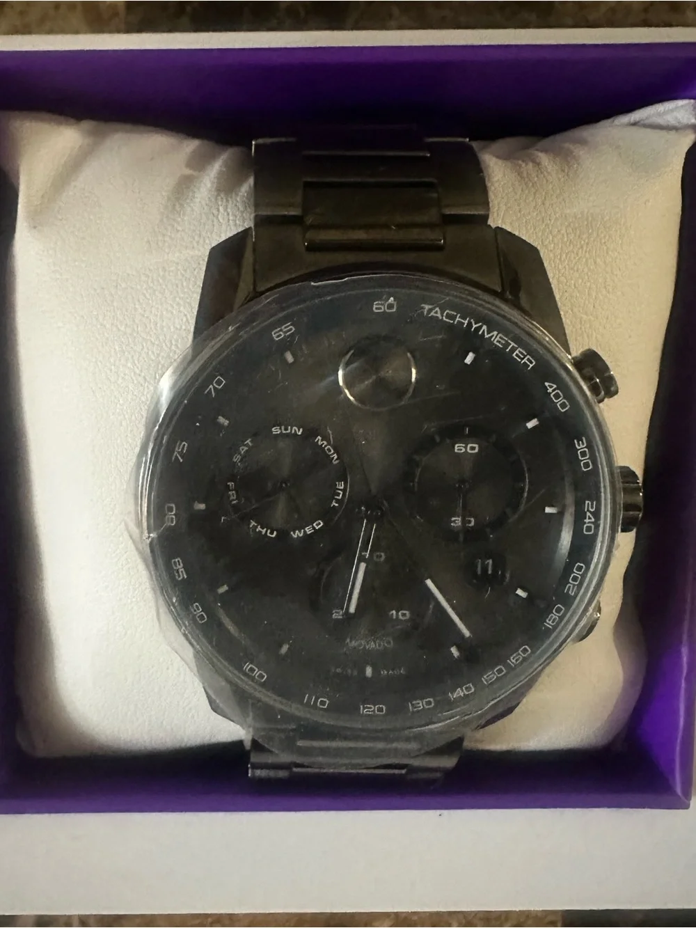 New Movado Bold Verso Gunmetal Gray Chronograph Watch